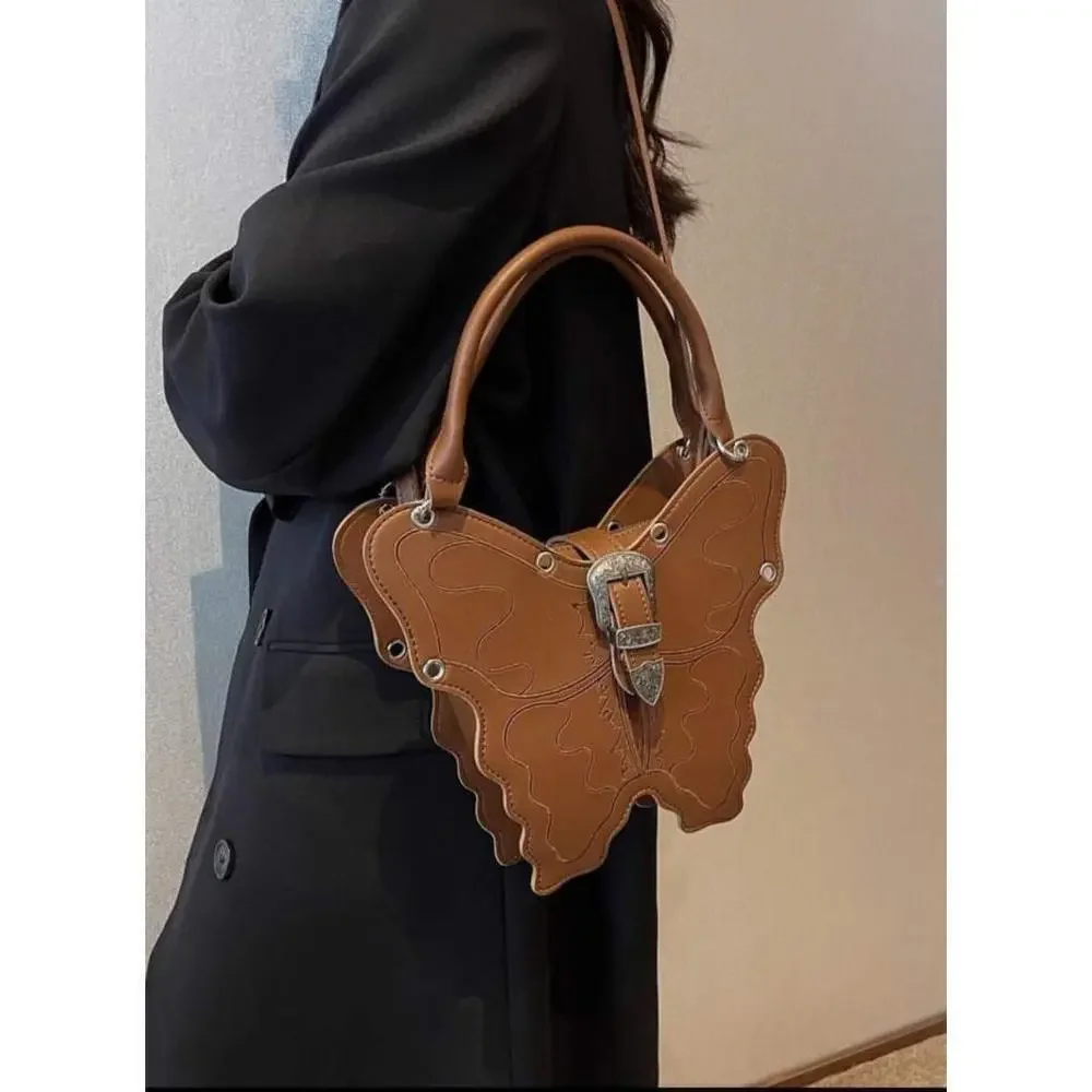 Butterfly Shaped Handbag In Brown - Picture 3 of 10